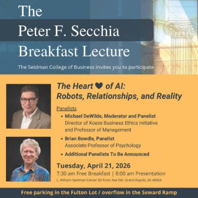 Secchia Breakfast Lecture - The Heart of AI: Robots, Relationships, and Reality